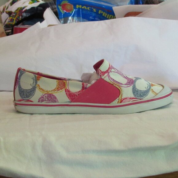 Coach Kaycee White and Multicolor Slip-On Sneakers Size 8B Leatherware Good Cond - Picture 9 of 13